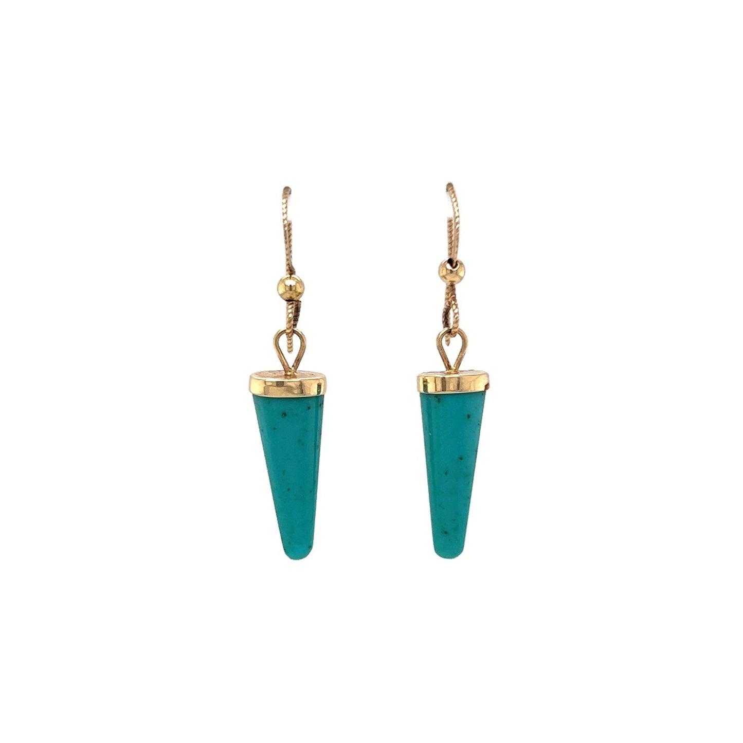 Amazonite Drop Earrings in 14k Yellow Gold