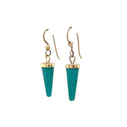 Amazonite Drop Earrings in 14k Yellow Gold