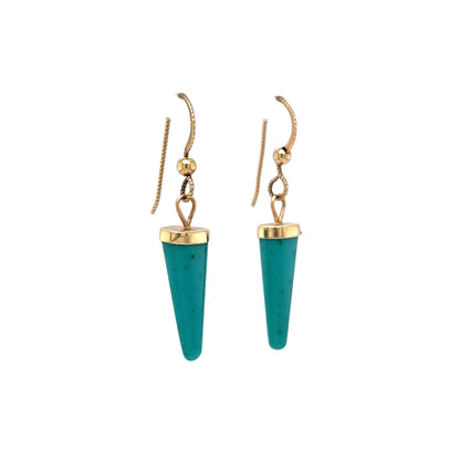 Amazonite Drop Earrings in 14k Yellow Gold