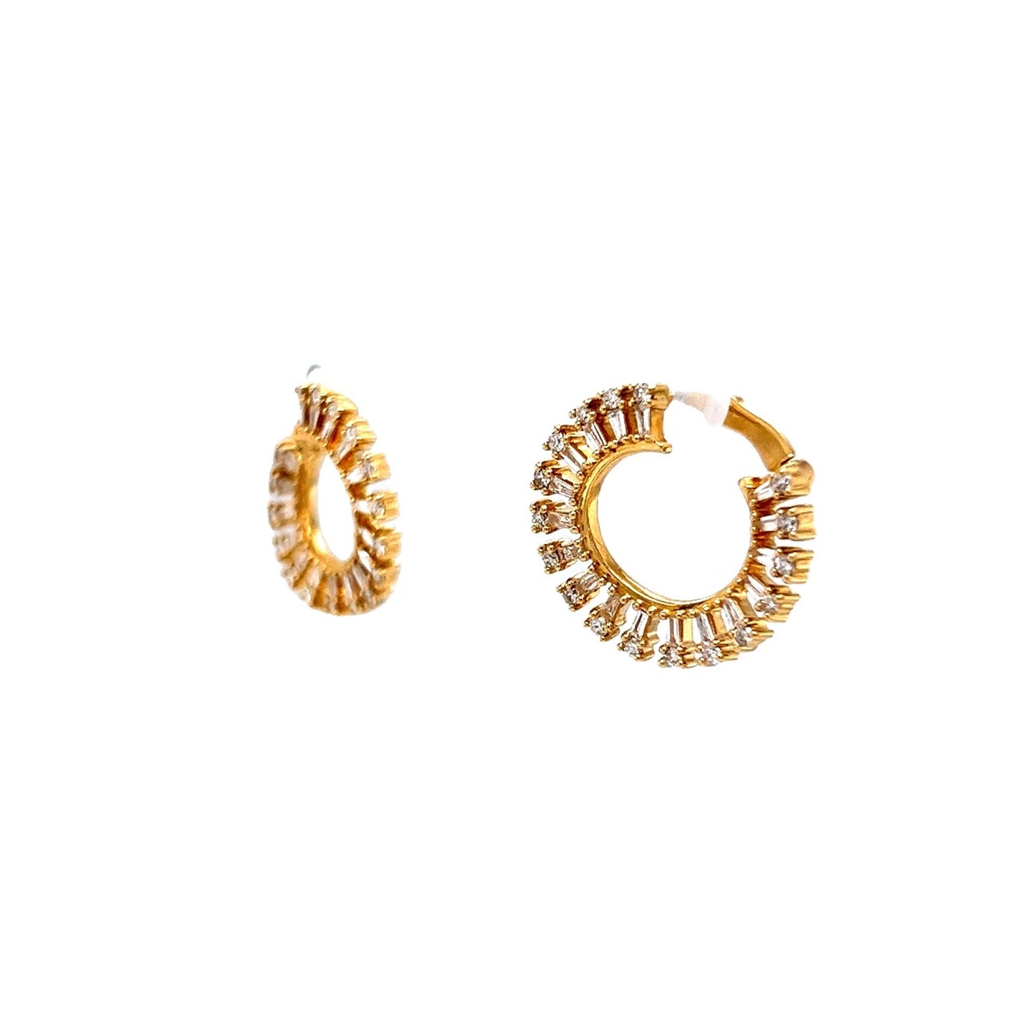 .68 Diamond Hoop Earrings in 18k Yellow Gold