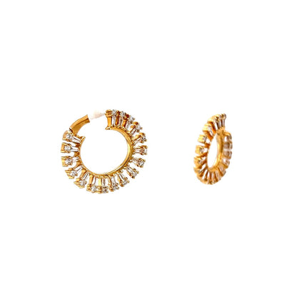 .68 Diamond Hoop Earrings in 18k Yellow Gold