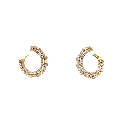 .20 Round Brilliant Diamond Hoop Earrings in 18k Yellow Gold