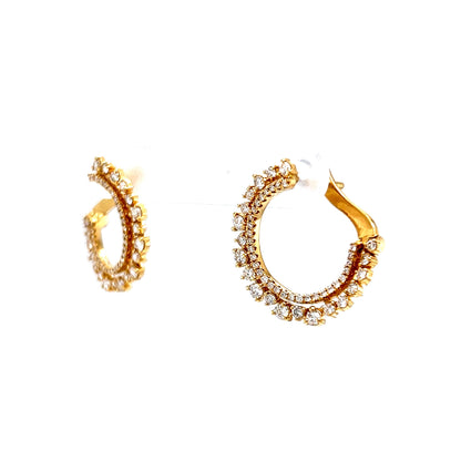 .20 Round Brilliant Diamond Hoop Earrings in 18k Yellow Gold