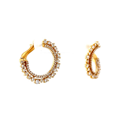 .20 Round Brilliant Diamond Hoop Earrings in 18k Yellow Gold