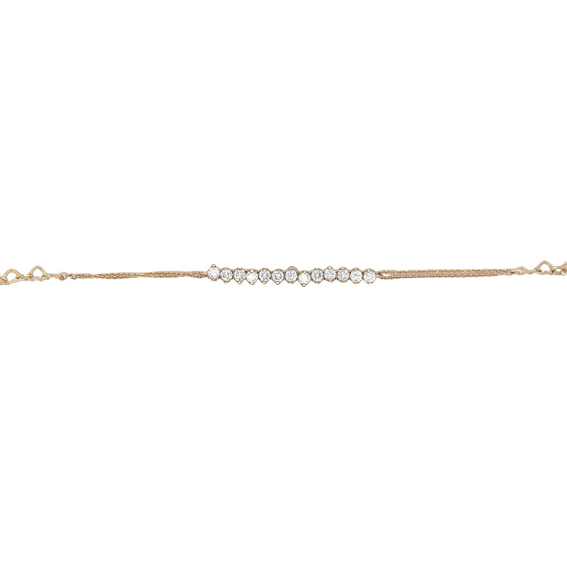 .87 Round Brilliant Cut Diamond Bracelet in 14k Yellow Gold