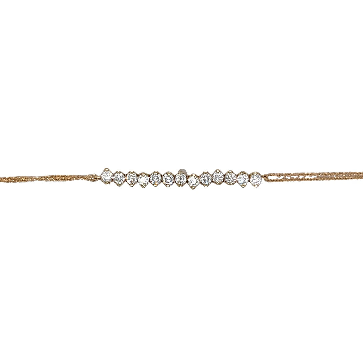 .87 Round Brilliant Cut Diamond Bracelet in 14k Yellow Gold