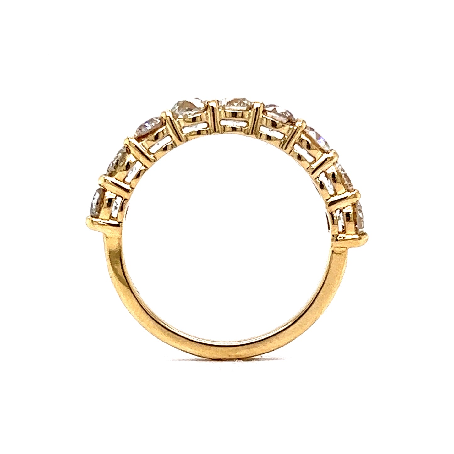 European Cut Diamond Wedding Band in 14k Yellow Gold