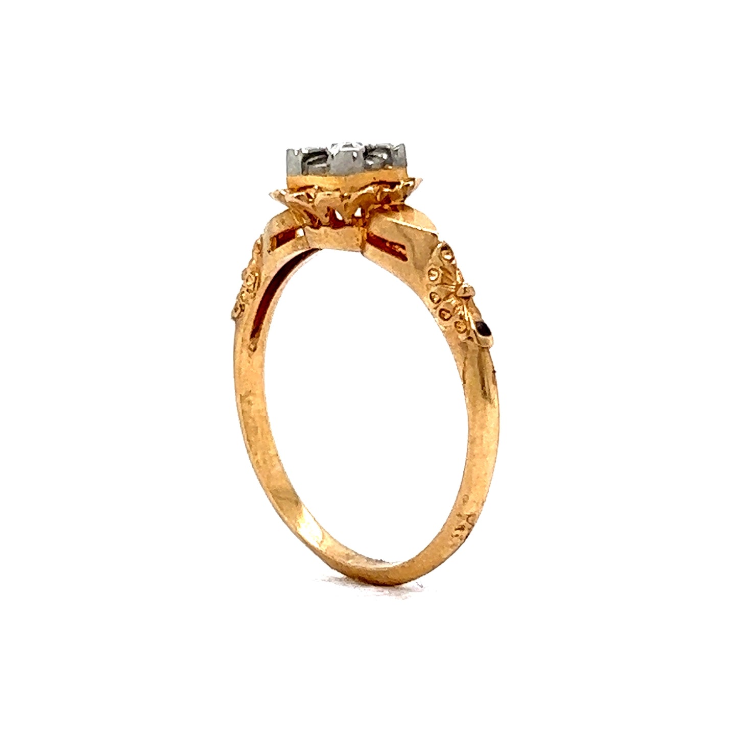 Retro Delicate Diamond Engagement Ring in 14k & 18k Gold