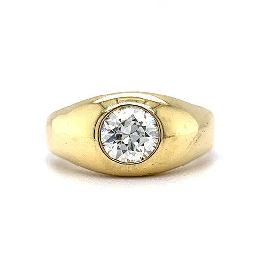 1.10 Flush Set Diamond Engagement in 18K Yellow Gold