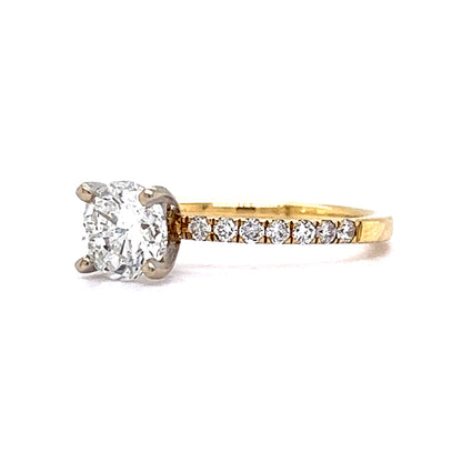 Solitaire 1 Carat Diamond Engagement Ring in 18k Yellow Gold