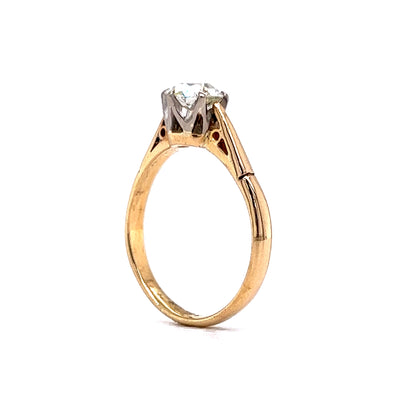 .76 Solitaire GIA Art Deco Engagement Ring in 14k Yellow Gold