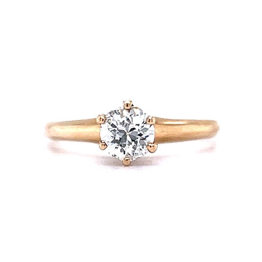 .60 Victorian Solitaire Diamond Engagement Ring in 14k Yellow Gold