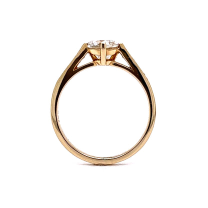 1.01 Round Brilliant Diamond Engagement Ring in 14K Yellow Gold