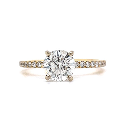 1.12 Solitaire Diamond Engagement Ring in 18k Yellow Gold