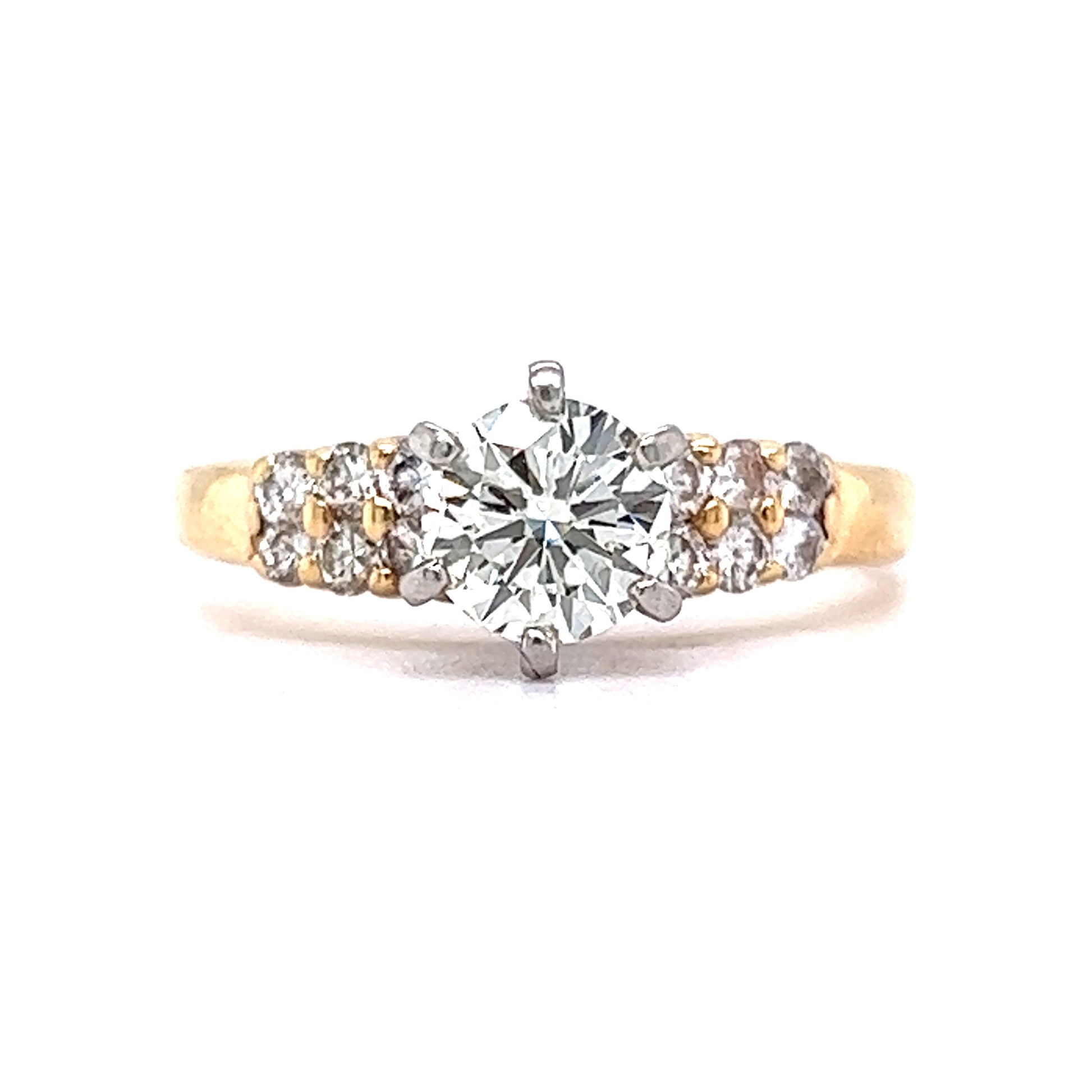 Modern .80 Carat Diamond Engagement Ring in 14k Yellow Gold Modern .80 Carat Diamond Engagement Ring in 14k Yellow Gold