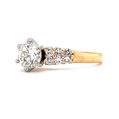 Modern .80 Carat Diamond Engagement Ring in 14k Yellow Gold