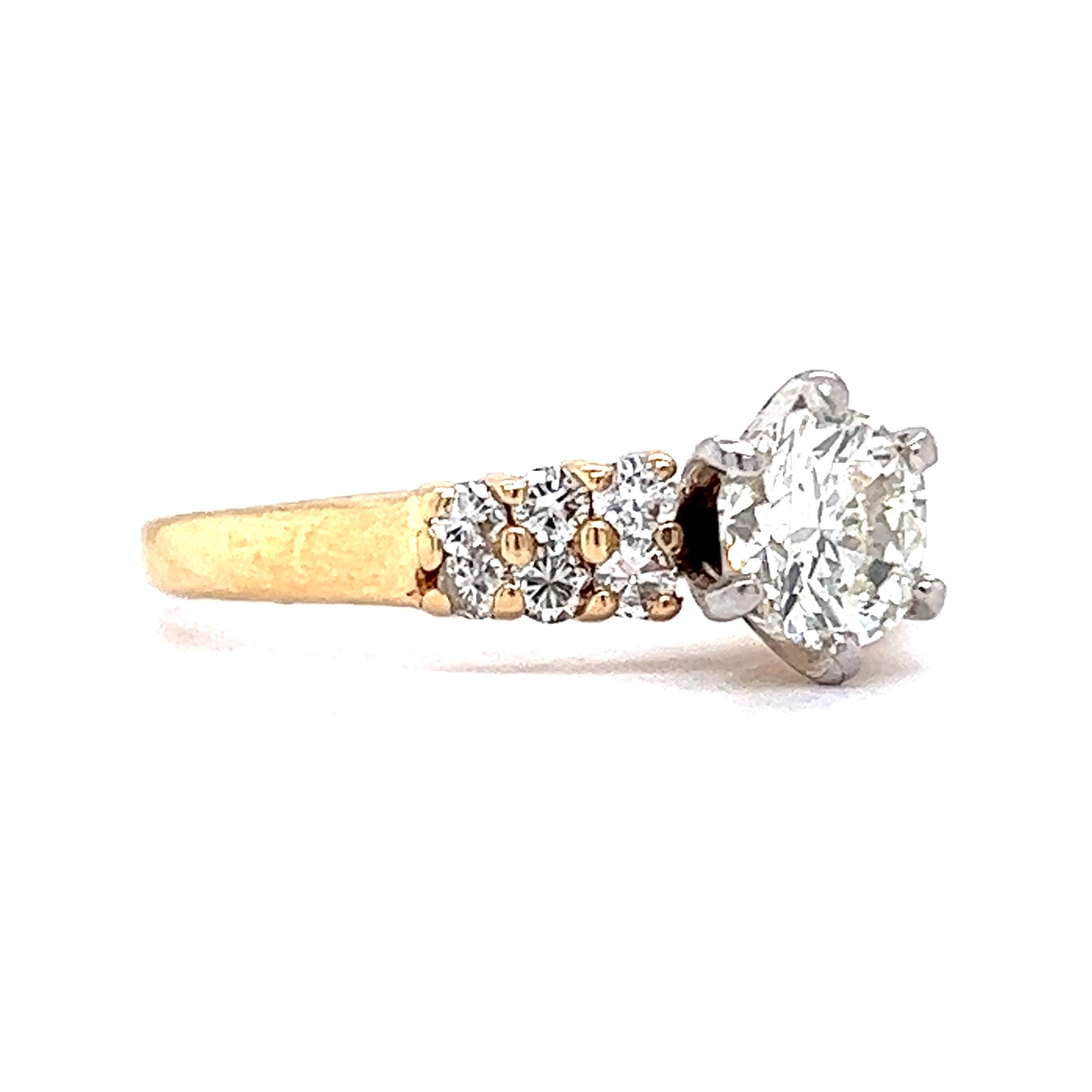 Modern .80 Carat Diamond Engagement Ring in 14k Yellow Gold