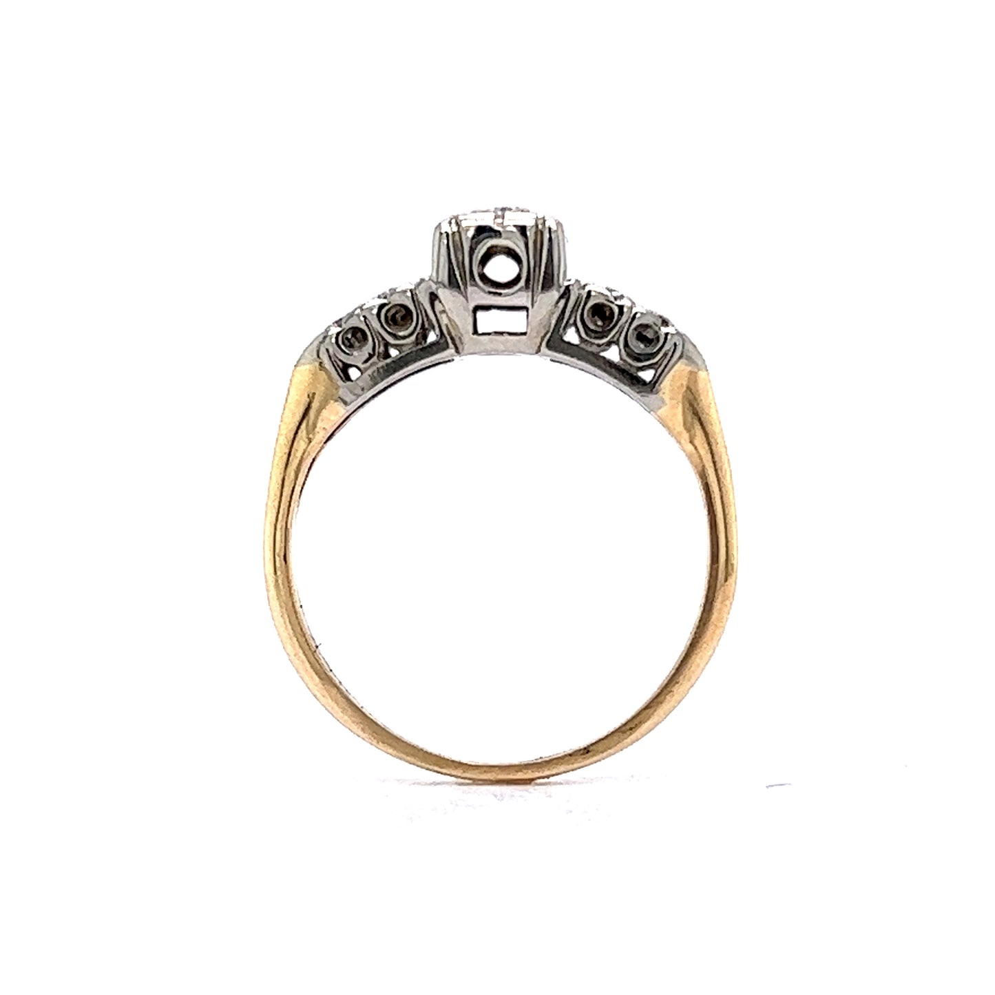 1940's Diamond Retro Engagement Ring in 14k Yellow Gold