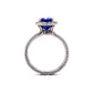 Oval Cut Tanzanite & Diamond Halo Ring in Platinum