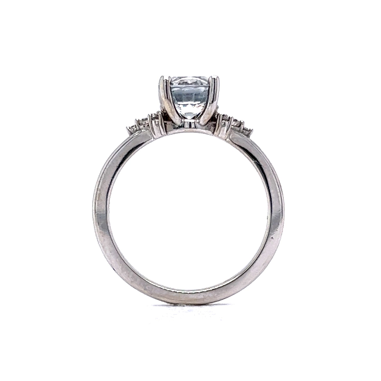 Grey Spinel Engagement Ring w/ Diamond Accents in White Gold