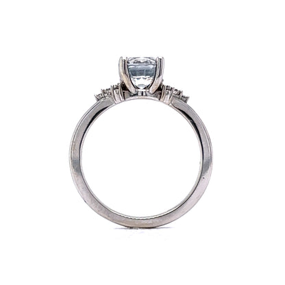 Grey Spinel Engagement Ring w/ Diamond Accents in White Gold