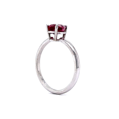 Pear Cut Ruby Engagement Ring in White Gold