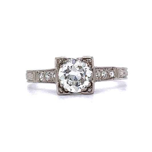 .70 Old European Cut Diamond Engagement Ring in Platinum