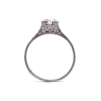 .70 Old European Cut Diamond Engagement Ring in Platinum