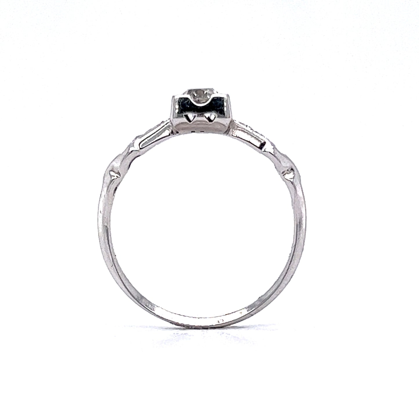 .35 Art Deco Engagement Ring in 18k White Gold