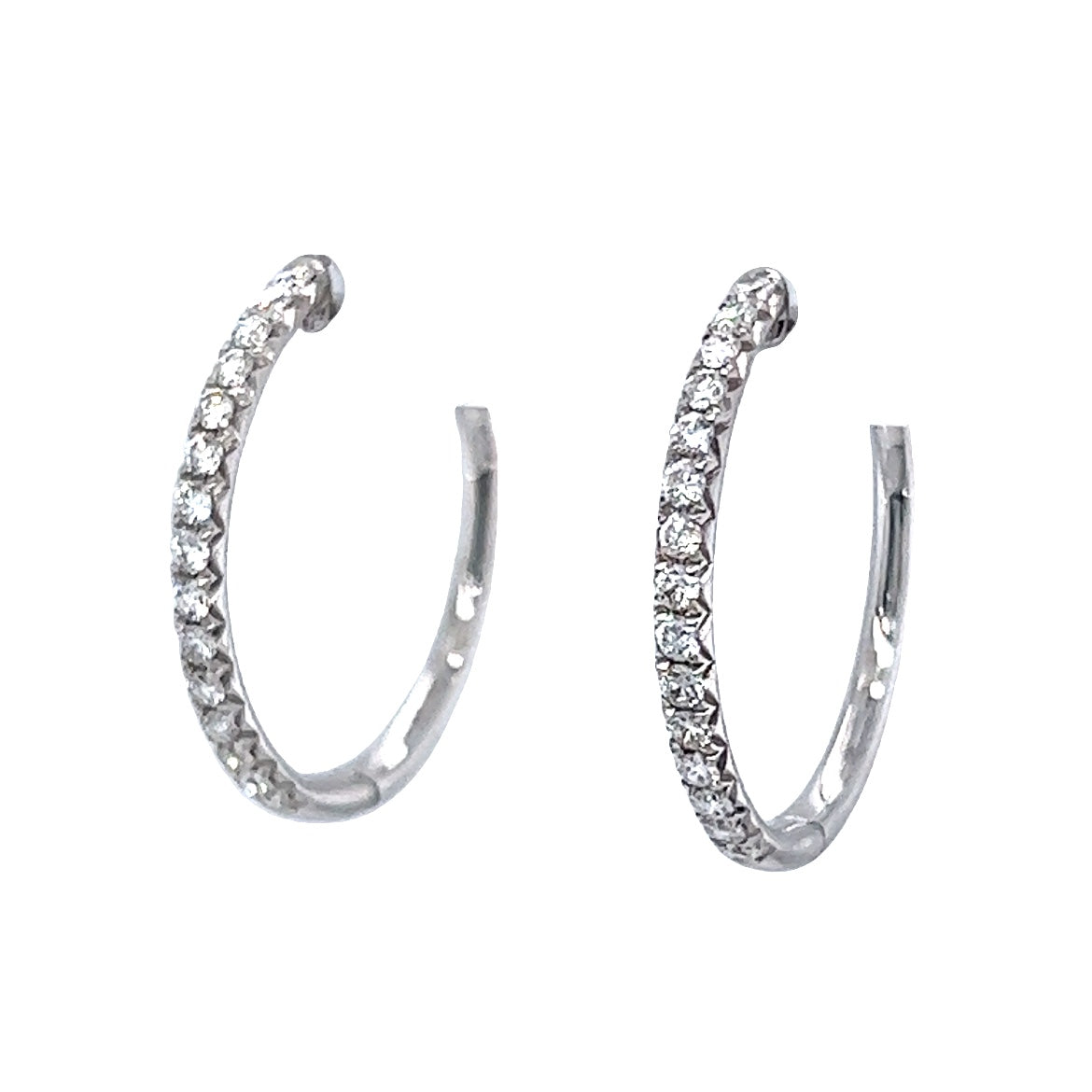 .41 Diamond Hoop Earrings in 18k White Gold