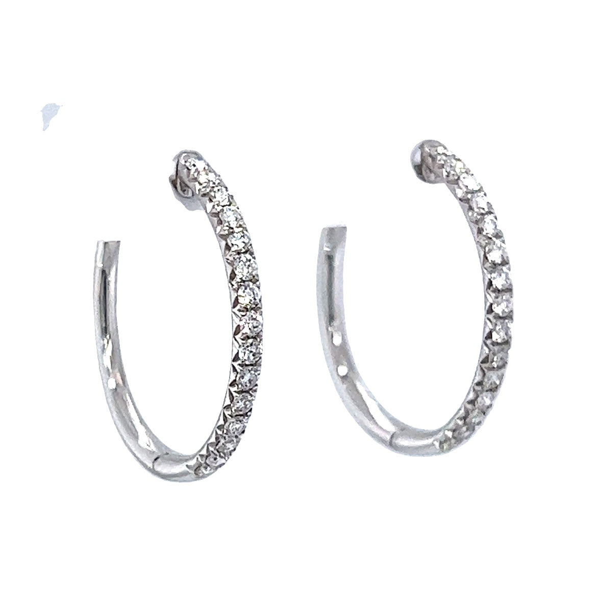 .41 Diamond Hoop Earrings in 18k White Gold