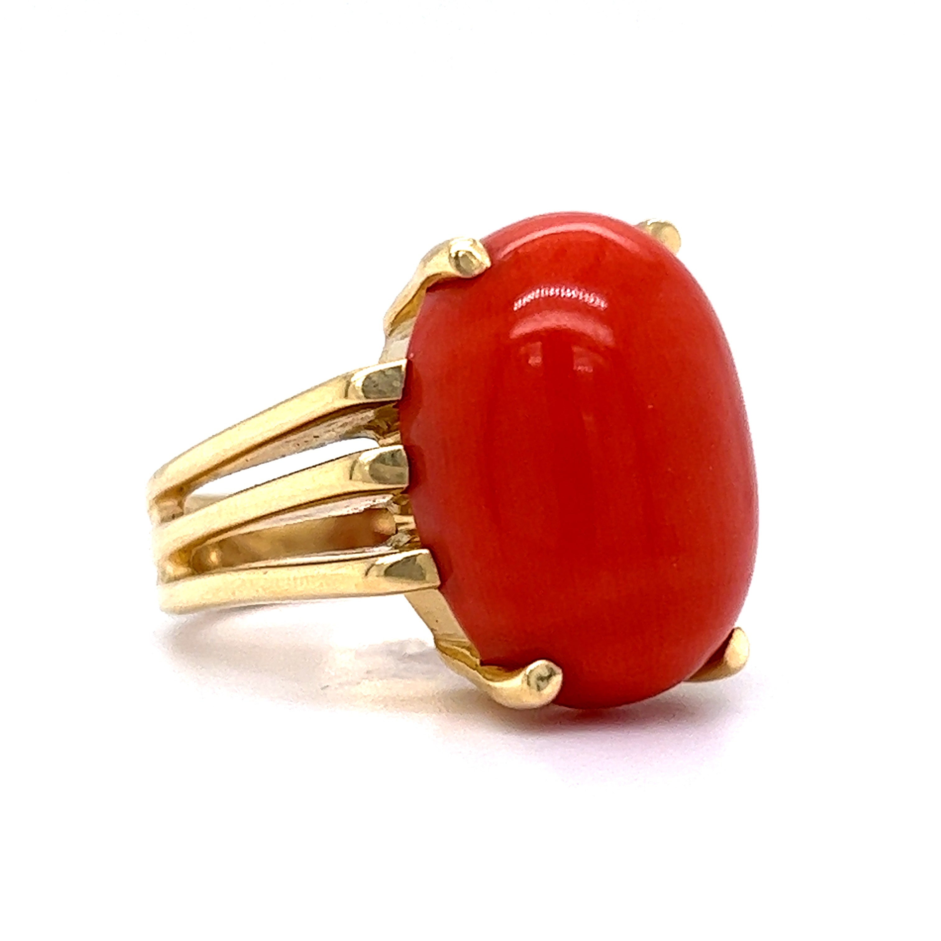 Natural Coral Ring Coral Ring for Women Real Red Coral Gemstone Ring Yellow  Gold Vermeil Jewelry Anniversary Christmas Gift for Her - Etsy