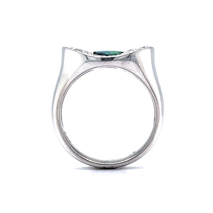 Pave Diamond & Opal Cocktail Ring in Platinum