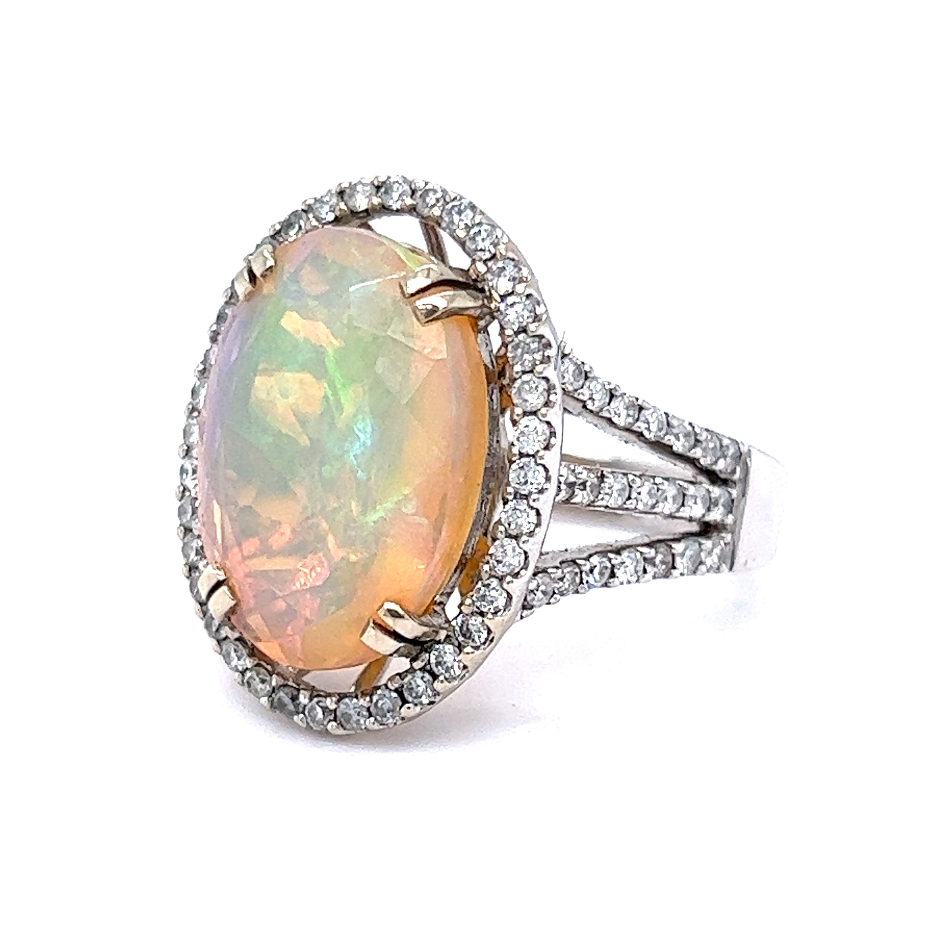 Oval-Cut Opal Stackable Ring