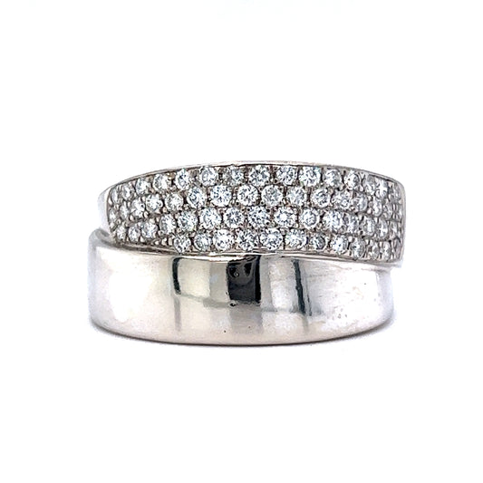 Pave Diamond Overlap Ring in 14k White Gold