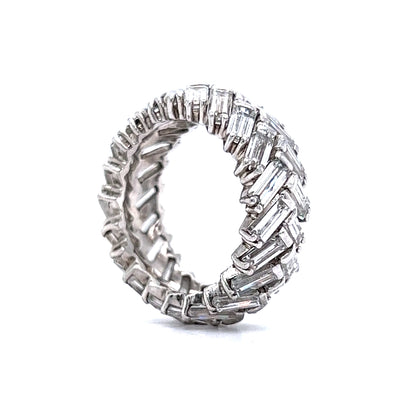 Herringbone Diamond Eternity Band in Platinum