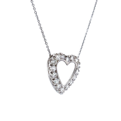 .80 Diamond Heart Pendant in 14K White Gold