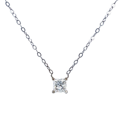 .61 Princess Cut Diamond Necklace in 14k White Gold