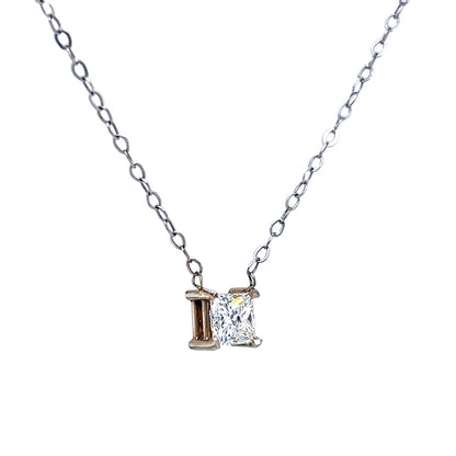 .61 Princess Cut Diamond Necklace in 14k White Gold