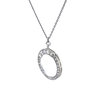 Art Deco Diamond Pendant Necklace in 14k White Gold