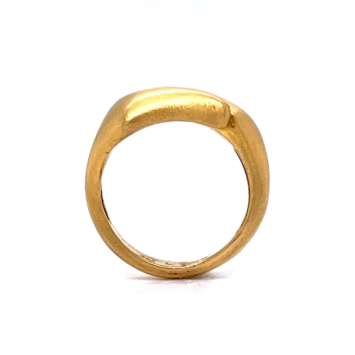 Brushed Finish Bypass Ring in 22k Yellow Gold