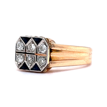 .30 Diamond & Sapphire Right Hand Ring in 18k Rose Gold