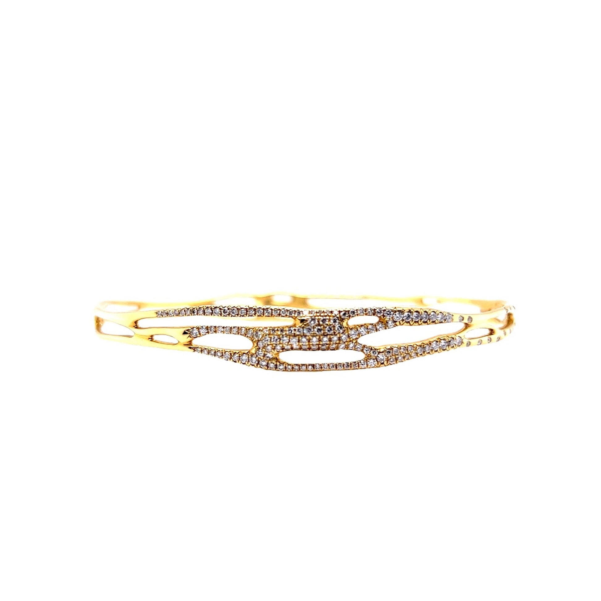 Ippolita Drizzle Wide Diamond Bangle Bracelet in 18k Yellow Gold