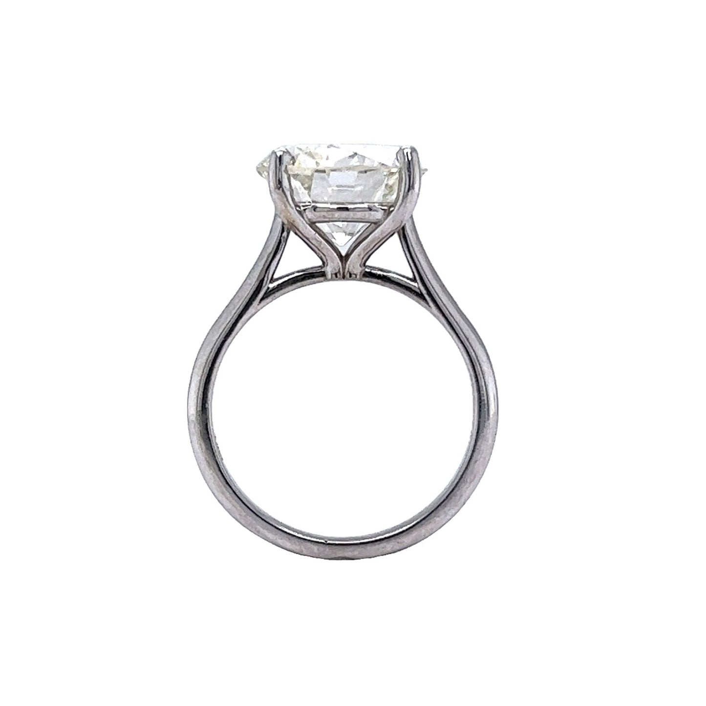 5.04 Round Brilliant Diamond Solitaire Engagement Ring in 14k White Gold