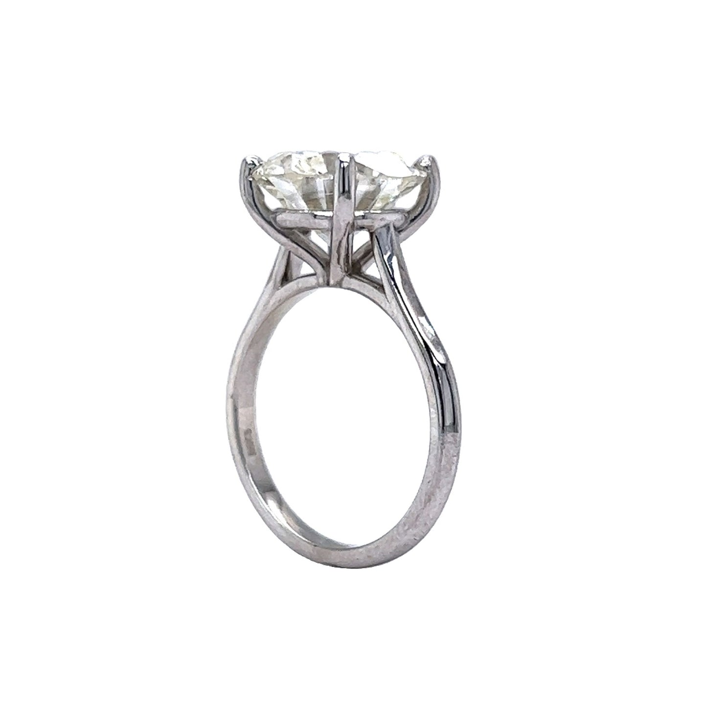 5.04 Round Brilliant Diamond Solitaire Engagement Ring in 14k White Gold