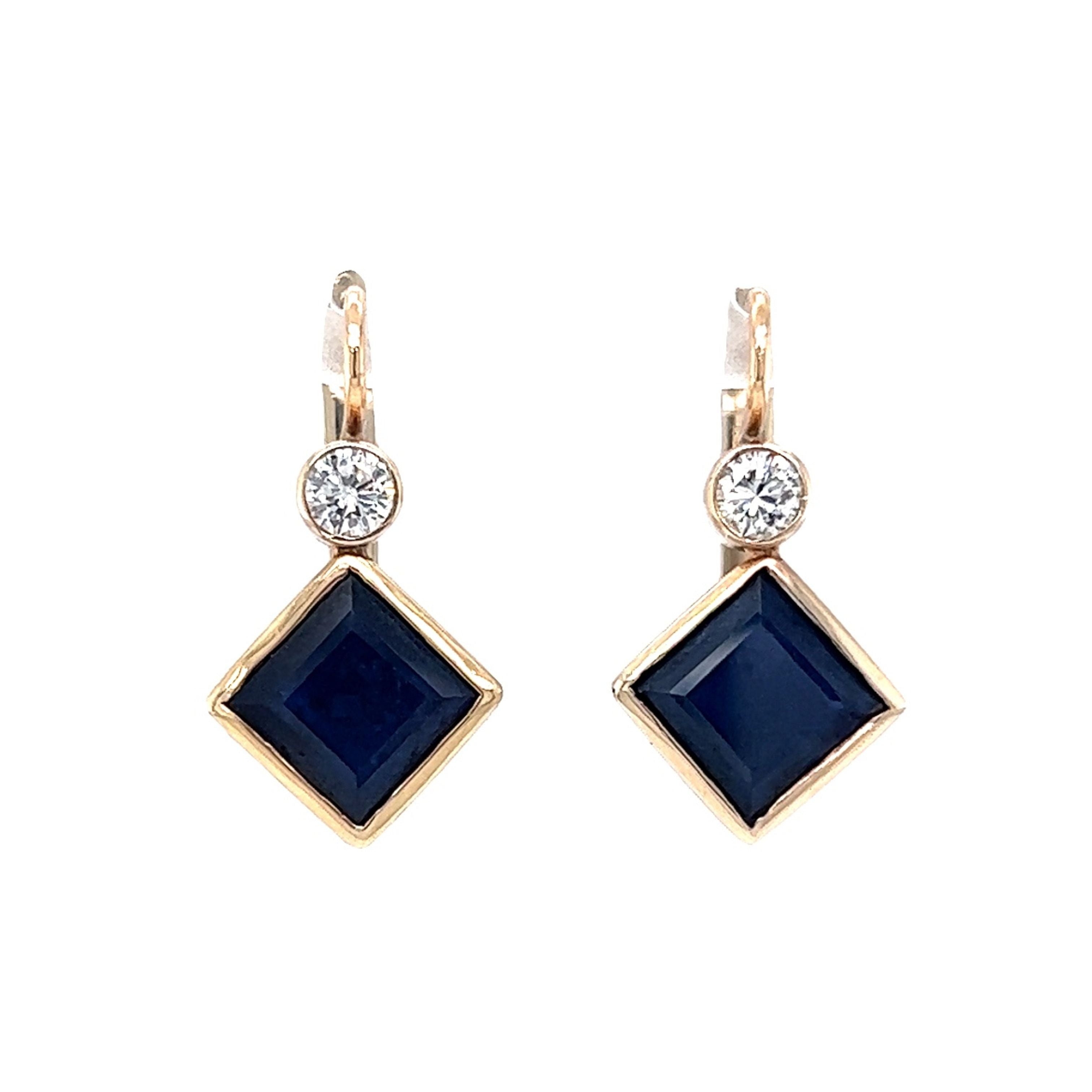 Sakura Jewelry Untreated Sapphire And Diamonds Earrings, 1.77 CTW. India |  Ubuy