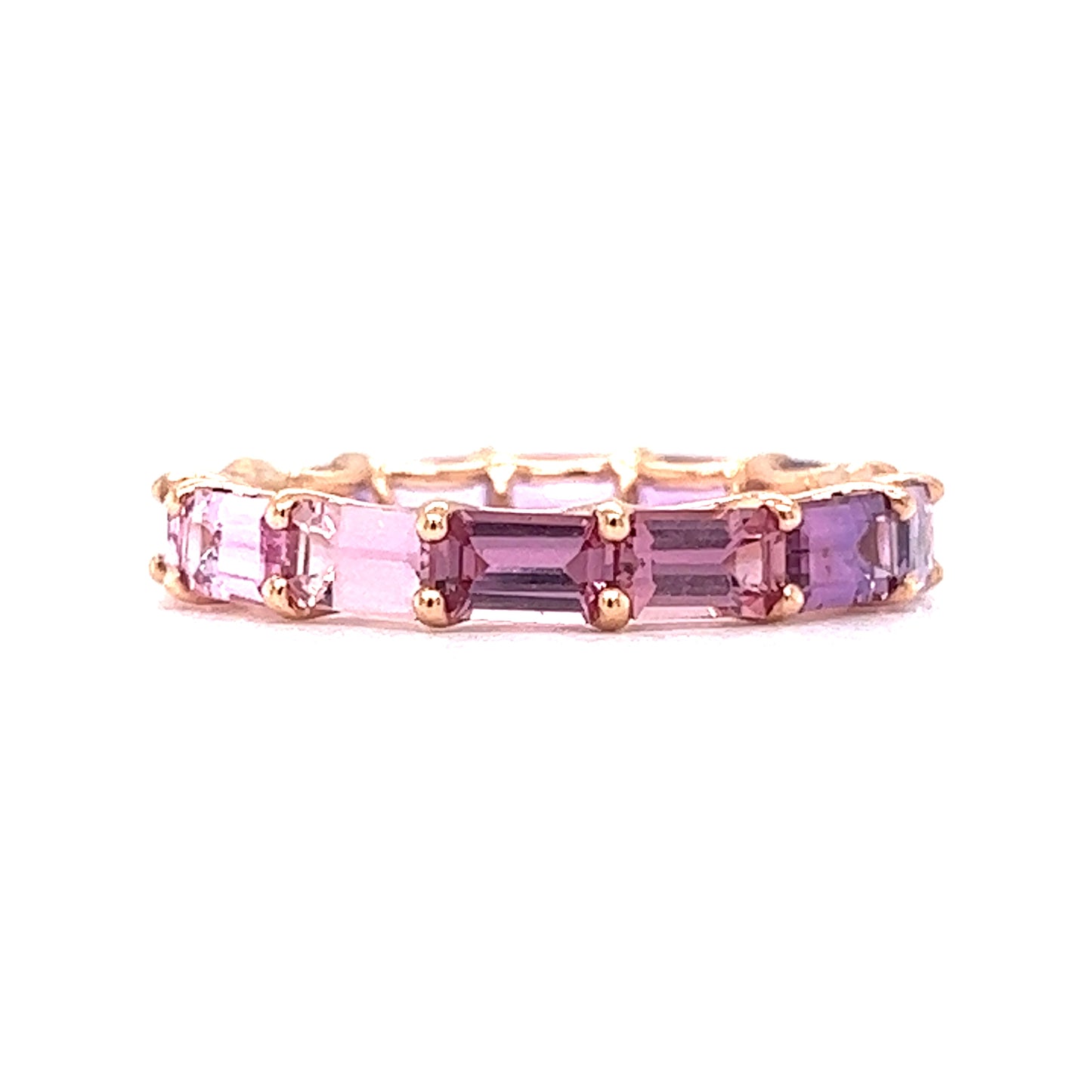 3.36 Pink & Purple Sapphire Eternity Band in 14k Rose Gold