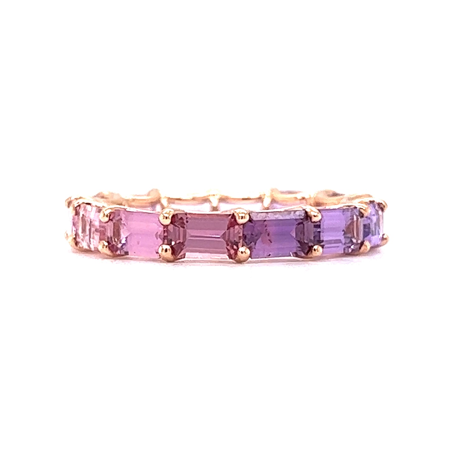 3.36 Pink & Purple Sapphire Eternity Band in 14k Rose Gold