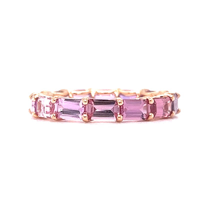 3.36 Pink & Purple Sapphire Eternity Band in 14k Rose Gold