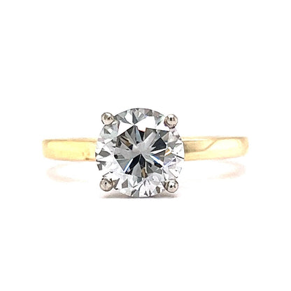 1.94 Round Brilliant Diamond Engagement Ring in 14k Yellow Gold